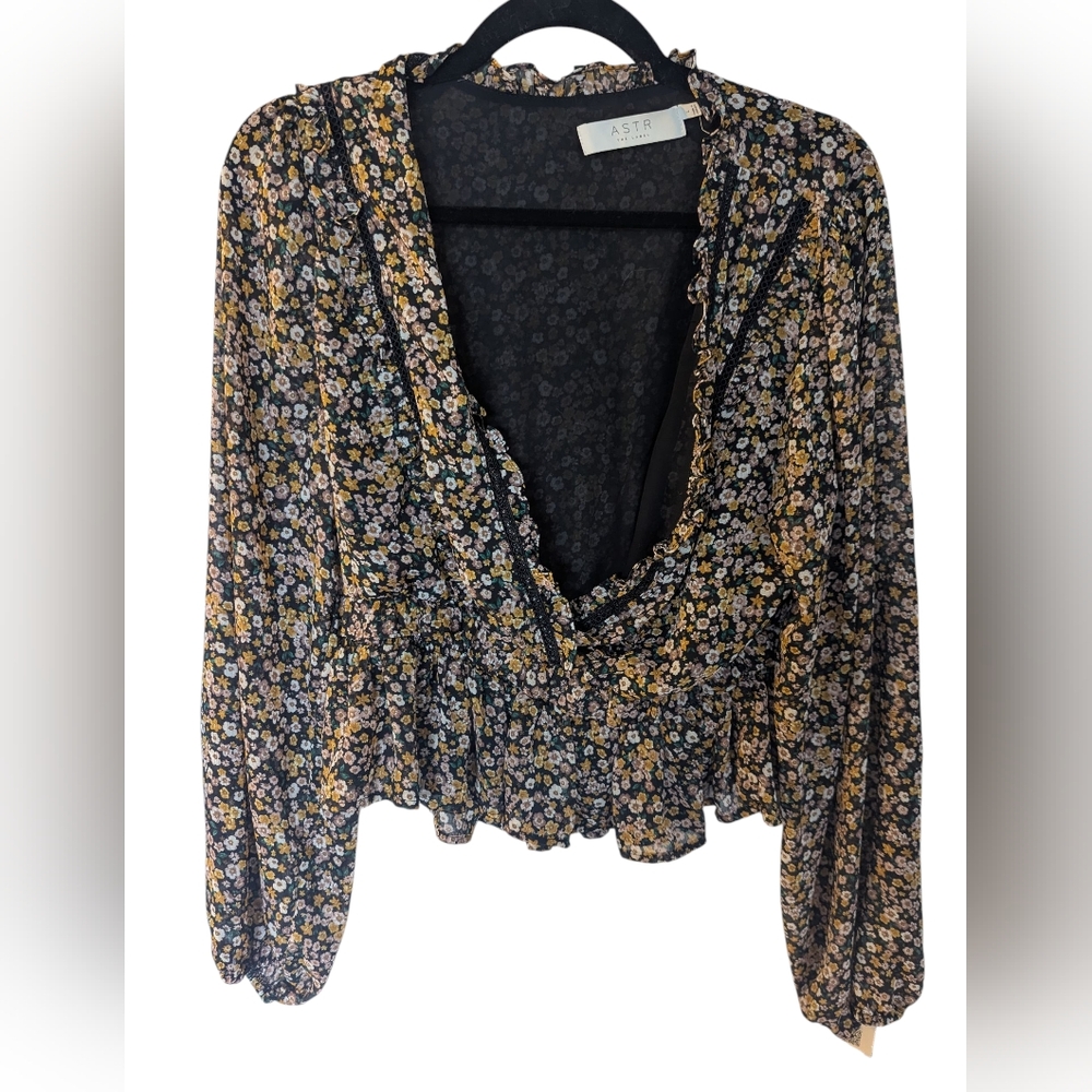 Astr Multicolor Floral Ruffle Blouse